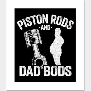 Piston Rods And Dad Bods Funny Mechanic Posters and Art